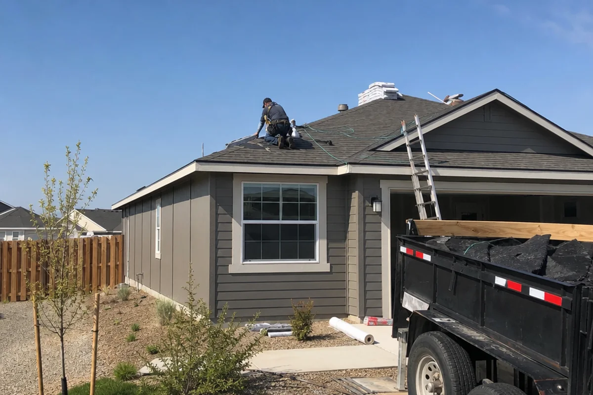 Shingle roof replacement on a property in Star, ID